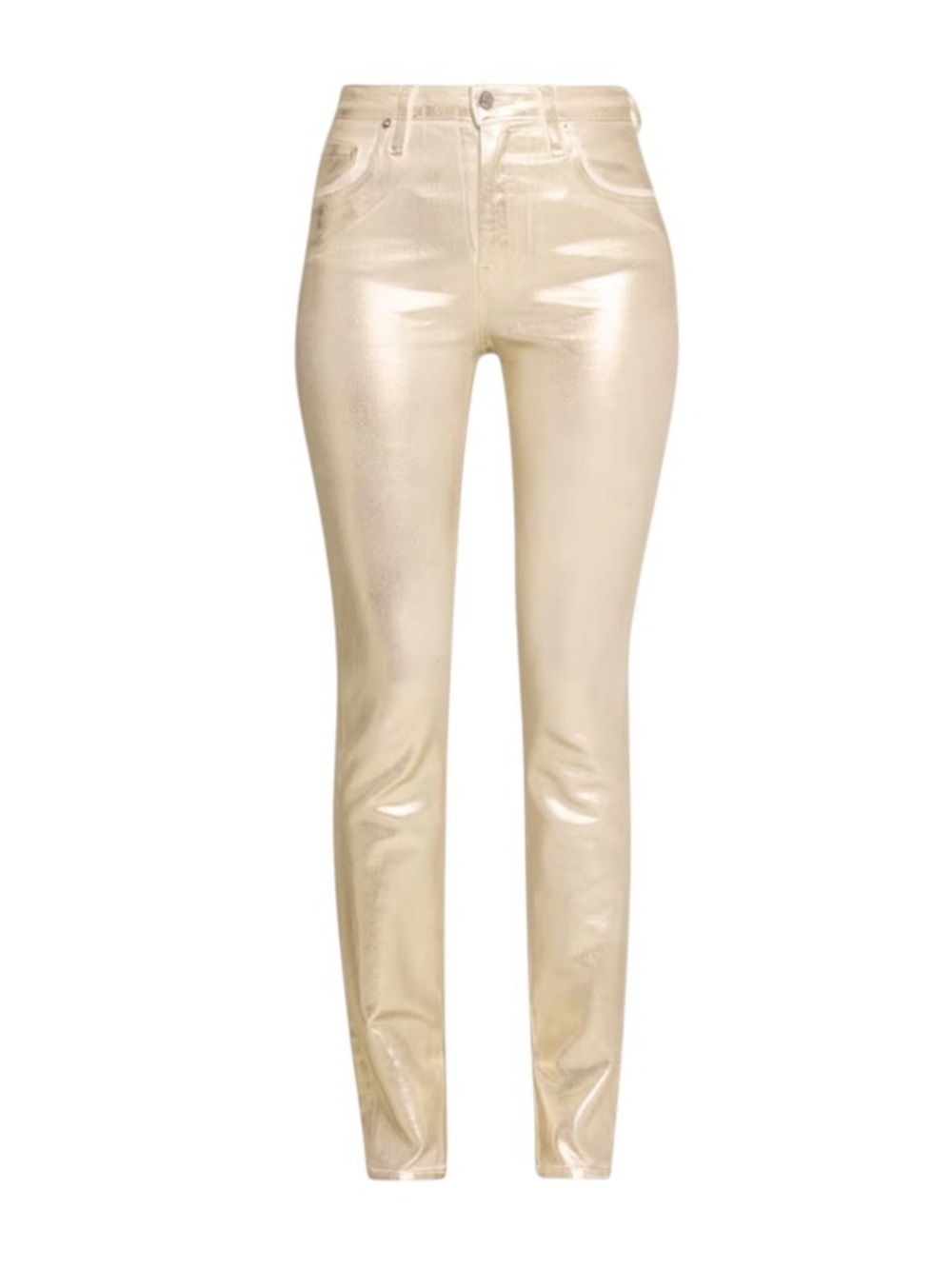 SIMKHAI High-Rise Metallic silver Skinny Pants